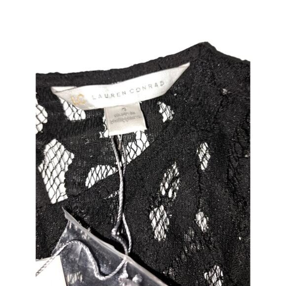 NWT Lauren Conrad Black Lace Fit & Flare Dress Size 4 - Picture 12 of 15